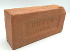 Vintage Houston Red Clay Brick Great For Display Or Yard Art. Top Corner Missing