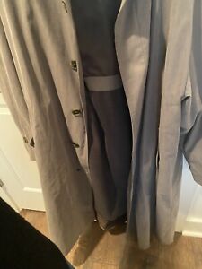 mens Nautica trench coat olive green 42 small vintage 1990s