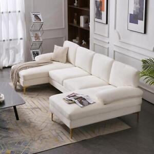 4 Seater U Shape Sectional Sofa Set with Two Chaise Living Room Furniture Couch