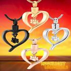 New Heart Pet Paw Charm Cremation Urn Keepsake Ashes Memorial Necklace