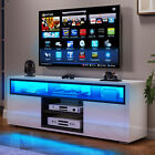 High Gloss TV Stand Cabinet Unit with LED Lights Entertainment Center for 70