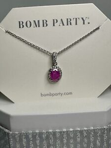 Bomb Party .925 Sterling Silver Necklace - Rose Quartz Ice Crystal - Rbp4672