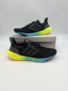 Adidas UltraBoost 22 Running Shoes Black  Blue Yellow GV8829 Men's Size 11