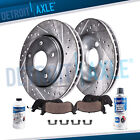 Front Drilled Slotted Brake Rotors + Ceramic Brake Pads for 2009-2014 Acura TL (For: 2009 Acura TL Base 3.5L)