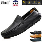 Mens Dress Driving Loafers Slip On Leather Moccasins Flat Walking Casual Shoes
