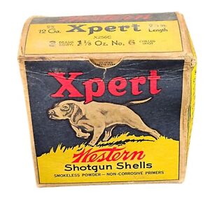 New ListingWestern Xpert Shotgun Shells 12 Gauge No. 6 Empty Box Made in USA Vintage Scarce