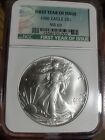 1986 American Silver Eagle ASE $1 NGC MS 69 *First Year Of Issue Label! No Spots