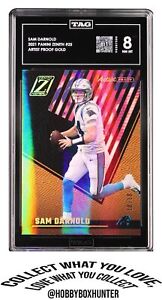 New Listing2021 Zenith #25 Sam Darnold Artist Proof Gold #/10 TAG 8