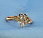 Rose Gold Tiara Heart Ring Exclusive Design 925 Silver Princess Carriage Crown