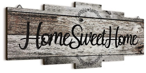 Home Sign Rustic Wood Sweet Wall Decor Large Hanging Wooden Wedding Gray Modern