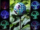 Solar Flower Glass Ball Garden Art Stake Color Changing LED Light Outdoor Decor