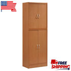 4-Door Kitchen Pantry Storage Cabinet Organizer Cupboard with Adjustable Shelves