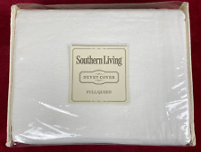 🛌 Southern Living FULL/QUEEN 100% Linen Heirloom White Duvet Cover MSRP $200