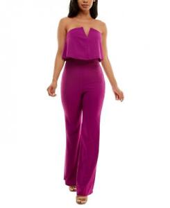 New 99.99 bebe  Women's  Sleeveless Off the Shoulder Jumpsuit Jumpsuit A3138