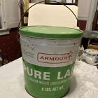 Vintage Armour Pure Lard 8 lb. tin pail with lid