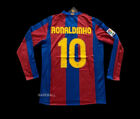 Ronaldinho #10 FC Barcelona Retro 2007/2008 Long Sleeve Jersey La Liga Patch 2XL