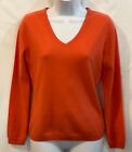 Pure Collection 4 Pink Coral Cashmere V Neck Ultra Soft Long Sl Pullover Sweater