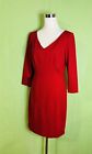 Lauren Ralph Lauren Women's Size 8 Red Long Sleeve V-Neck Sheath Dress