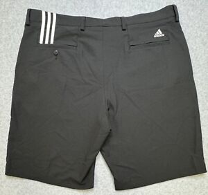 ADIDAS Golf Shorts 3 Stripe Mens Size 40 Climalite Black Performance Stretch