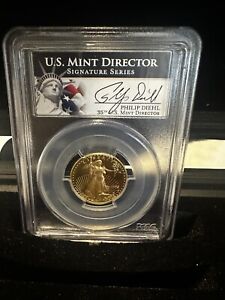 1995-W Diehl Signed $10 Proof Gold American Eagle 1/4 oz Coin PCGS PR 69 DCAM