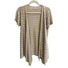 World Unity Beige Lightweight Swimsuit Cover Long Open Cardigan Duster Large
