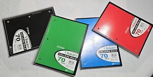 4 TOP FLIGHT  COLLEGE RULED 1 SUBJECT WIREBOUND NOTEBOOKS 70 SHEETS