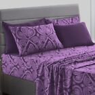 Luxury Deep Pocket 6 Piece Bed Sheet Set 1800 Series Hotel Comfort Paisley Sheet
