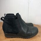 Sorel Boots Womens 9 Joan of Arctic Hidden Wedge Chelsea Black Shoes Classic