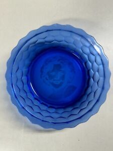 Vintage Shirley Temple 1930s Cobalt Blue Glass Cereal Bowl Dish Hazel Atlas