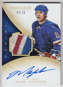 2014 PANINI IMMACULATE MARK MESSIER /25 AUTO RELIC PATCH AUTOGRAPH #109 HOF