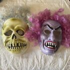 Lot of 2 Plastic Mask Halloween  Vtg Costume