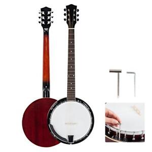 New 6 String Banjo Full Size 22 Frets ood Alloy Exquisite Sapelli Notopleura