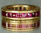 New Custom Order French Cut Ruby Eternity Ring in 18k Yellow Gold