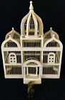 Antique/Vintage Taj Mahal/Cathedral BIRD CAGE, White, Hand-Made of Wood & Metal