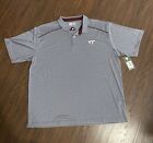 Virginia Tech Hokies Russell Mens Polo Shirt Gray White Stripe 2XL 50-52