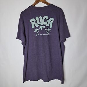 RVCA Vintage Dye T-Shirt Mens 2XL XXL Purple Slim Fit Short Sleeve Volcano