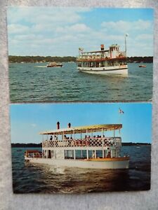 Lake Okoboji IA Queen 1 & Boji Belle 2 Vtg Postcards Boats Steamer Arnolds Park