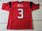 Houston Texans Tank Dell Signed Red Pro Style Jersey.  Beckett Authenticated.