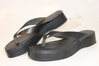 Reformation NEW Model: Zayne Black Leather Platform Comfort Thong Sandals Womens