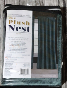 The Plush Nest velvet Aegean, Lined Curtains Panel 50”x84” Rod Pocket, ONE, NIP