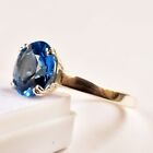 Natural Blue Tanzanite 11MM Round Brilliant Cut 925 Sterling Silver Ring Size8.5