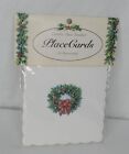 Vintage Christmas Place Cards Pinecones Holly Wreath Holiday Dinner Embossed 10