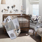 New ListingLambs & Ivy Baby Farm Animals 5-Piece White/Taupe Baby Crib Bedding Set