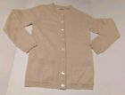 Lord & Taylor Cardigan Womens Beige Two Ply Cashmere Sweater Long Sleeve Pockets