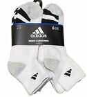Adidas Men's Cushioned 6-Pairs Quarter Cut Socks   White/Gray/Black