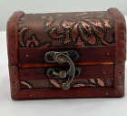 Small Chest Wooden Box with Lid - Decorative Storage with Latch