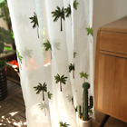 Customzied  Coconut Palm Tree Solid Tulle  BalconyEmbroidery Tree Voile Curtain