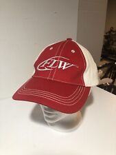 FLW Fishing League Worldwide Hat Cap Red White Strap Back Adjustable