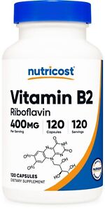 Nutricost Vitamin B2 (Riboflavin) 400mg, 120 Capsules - Gluten Free, Non-GMO