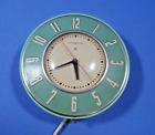 General Electric Vintage GE Round Teal Wall Clock 2H26 Parts Repair